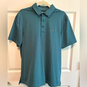 Vineyard Vines Green and Blue Men’s Striped Polo